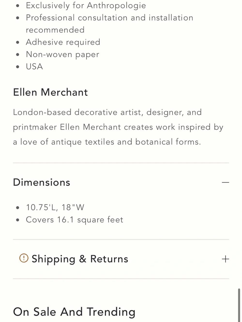 Anthropologie questions leave